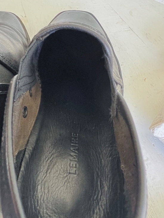 LEMAIRE Black Leather Slip On Shoes with Crepe Soles - 41/7.5 main image 7